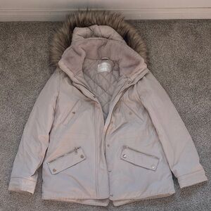 Zara Hooded Jacket with Faux Fur Trim